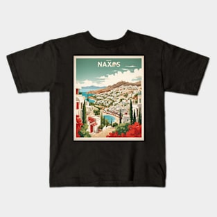 Naxos Greece Tourism Vintage Travel Poster Kids T-Shirt